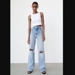 ZARA Ripped Wide Leg jeans - SIze 6